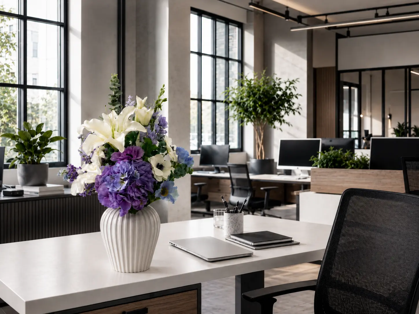 Restaurant med blomster